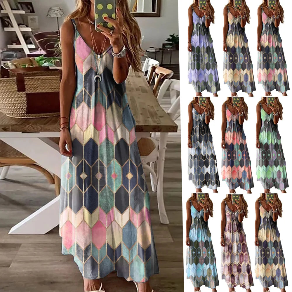 Printed Camisole Maxi Dress